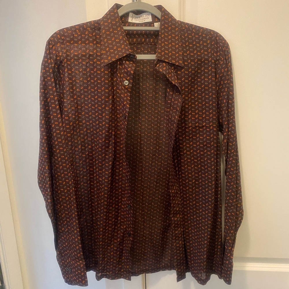 Givenchy Dark Brown Patterned Sheer Shirt Jacket